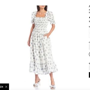 Antonio Melani Lottie Floral Print Smocked Square Neck Dress - NWT